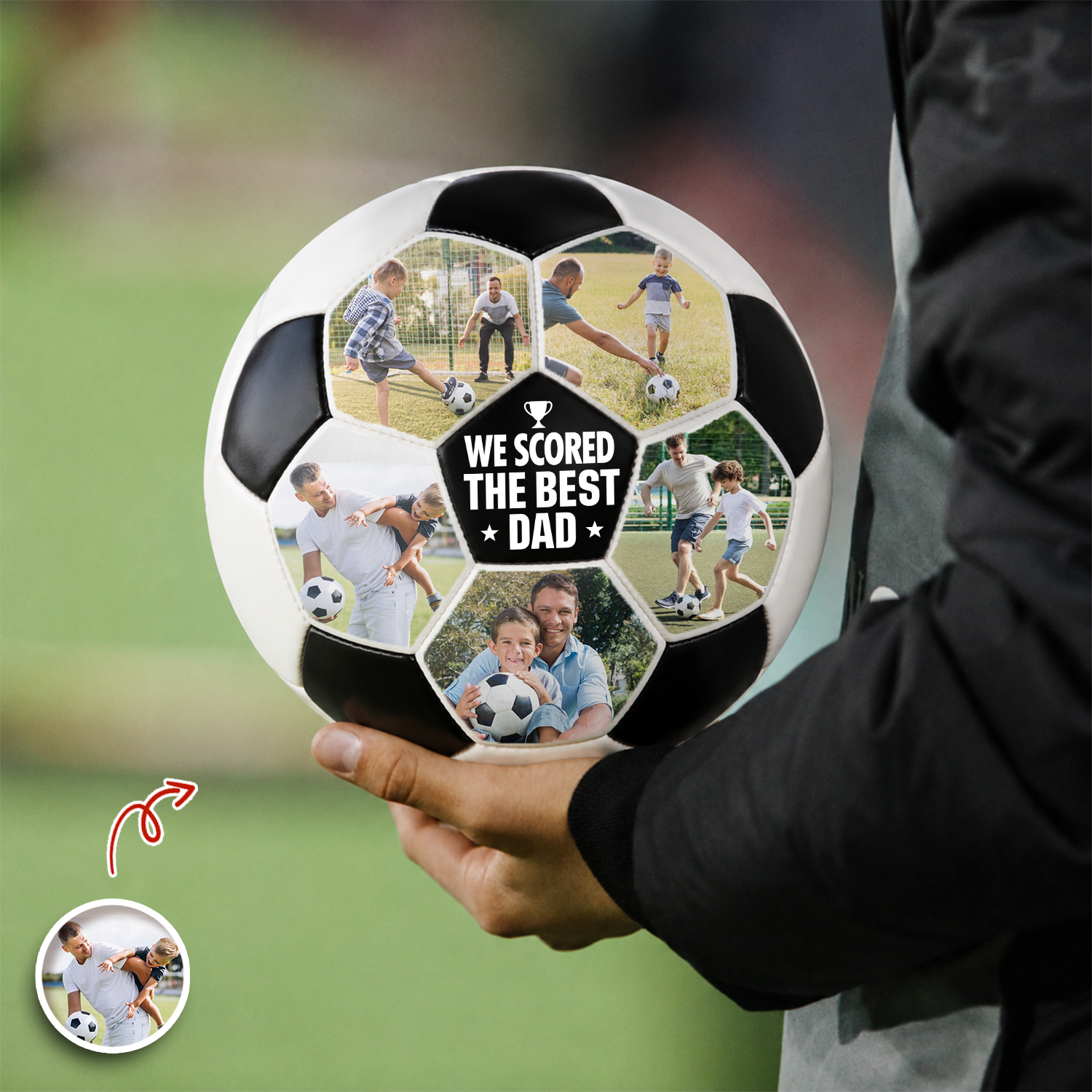 Personalized Soccer Ball Custom Photo Gift for Dad Soccer Lovers Soccer Ball GradoCreations