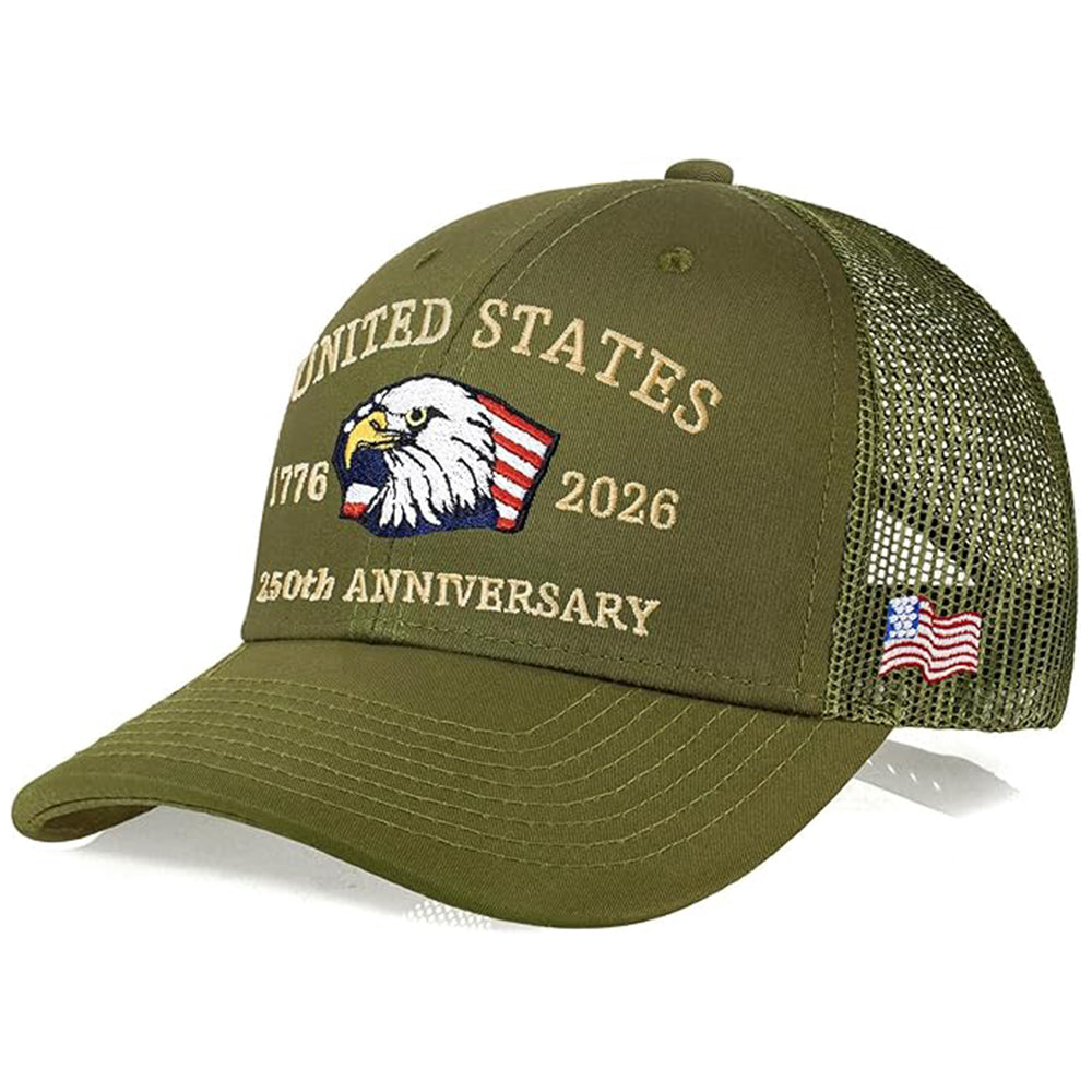Personalized Patriotic Trucker Hat 250th Anniversary Gift HN590 - Embroidered Trucker Hat GradoCreations