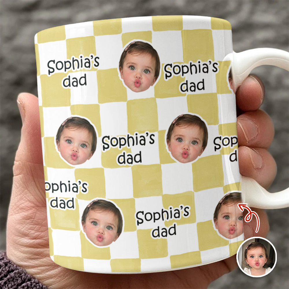 Personalized Photo Mug Custom Gift for Mom & Dad - Unique Family Drinkware HN590 - edge to edge mug GradoCreations