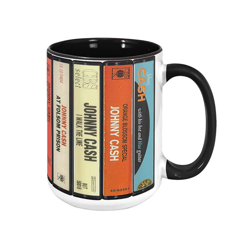 Johnny Cash Cassette Accent Mug Retro Ceramic Drinkware Gift GradoCreations