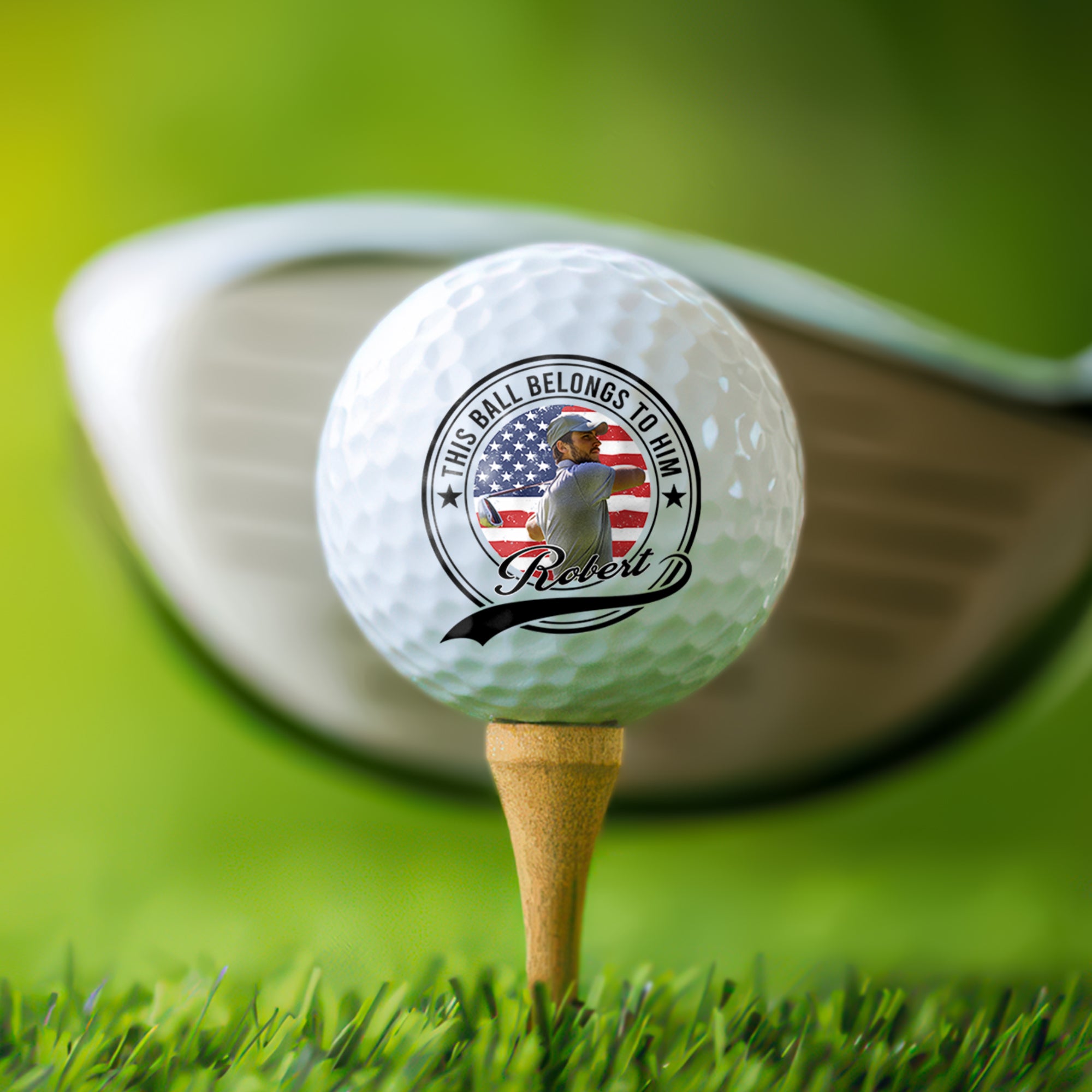 Personalized Golf Ball Upload Photo Custom Gift for Dad HN590 - Golf Ball GradoCreations