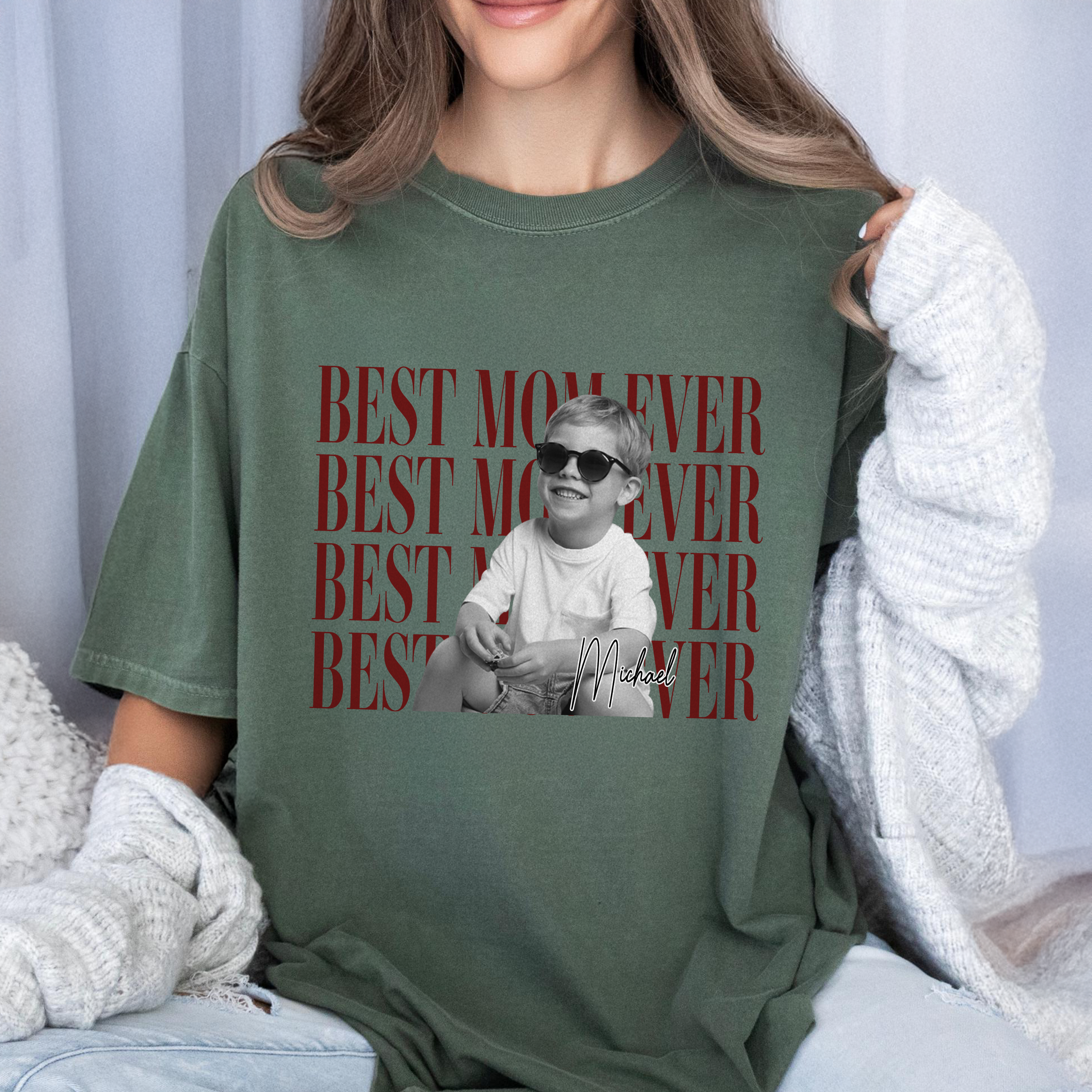 Personalized Vintage Photo Comfort Shirt Best Mom/Dad Gift Comfort Shirt GradoCreations
