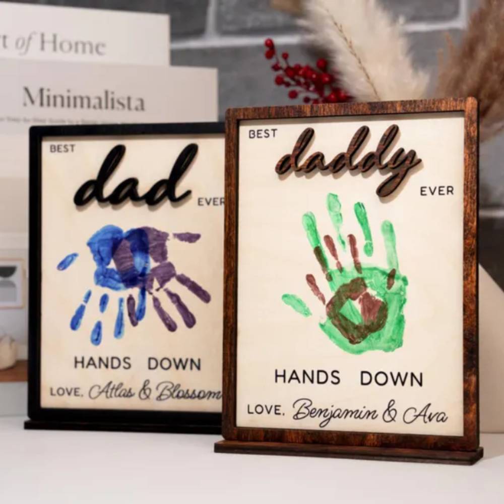 Personalized 2-Layered Wooden Plaque Gift for Dad - Father's Day HN590 - 2-Layered Wooden Plaque With Stand BCF fix GradoCreations