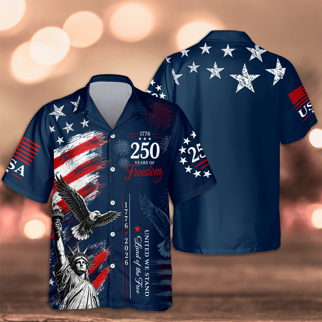 Personalized 4th of July Hawaiian Shirt Custom Name USA Flag Gift HN590 - AOP Hawai Shirt GradoCreations