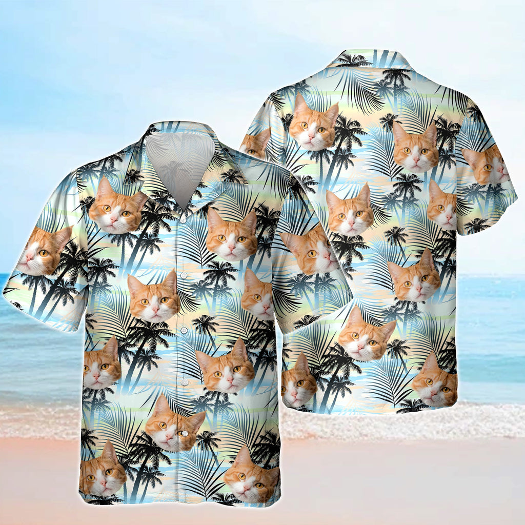 Personalized Hawaiian Shirt Custom Cat Photo Gift for Cat Lovers HN590 - AOP Hawai Shirt GradoCreations