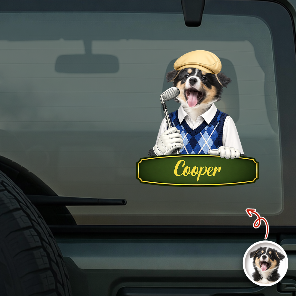Personalized Dog Cat Photo Car Window Decal Sticker Gift for Dad Decal Sticker GradoCreations