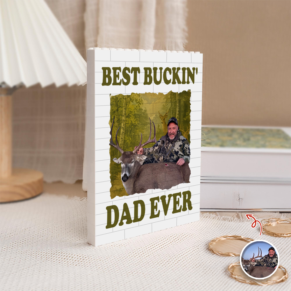 Custom Photo Building Blocks Gift for Dad Fishing Hunter HN590 - Building Blocks GradoCreations
