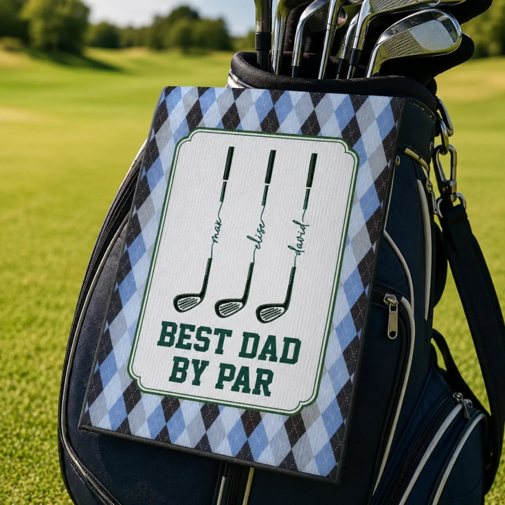 Personalized Golf Towel Best Dad by Par Gift for Golf Lovers