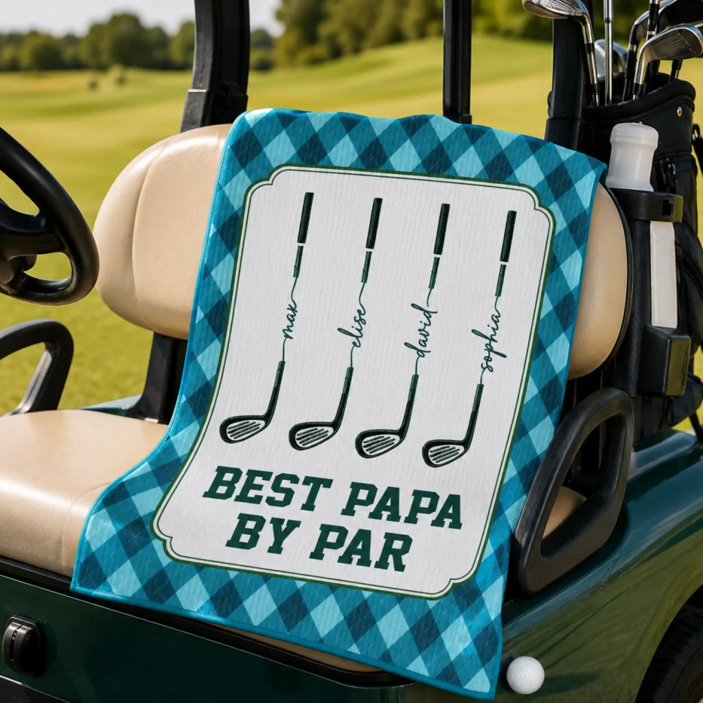 Personalized Golf Towel Best Dad by Par Gift for Golf Lovers