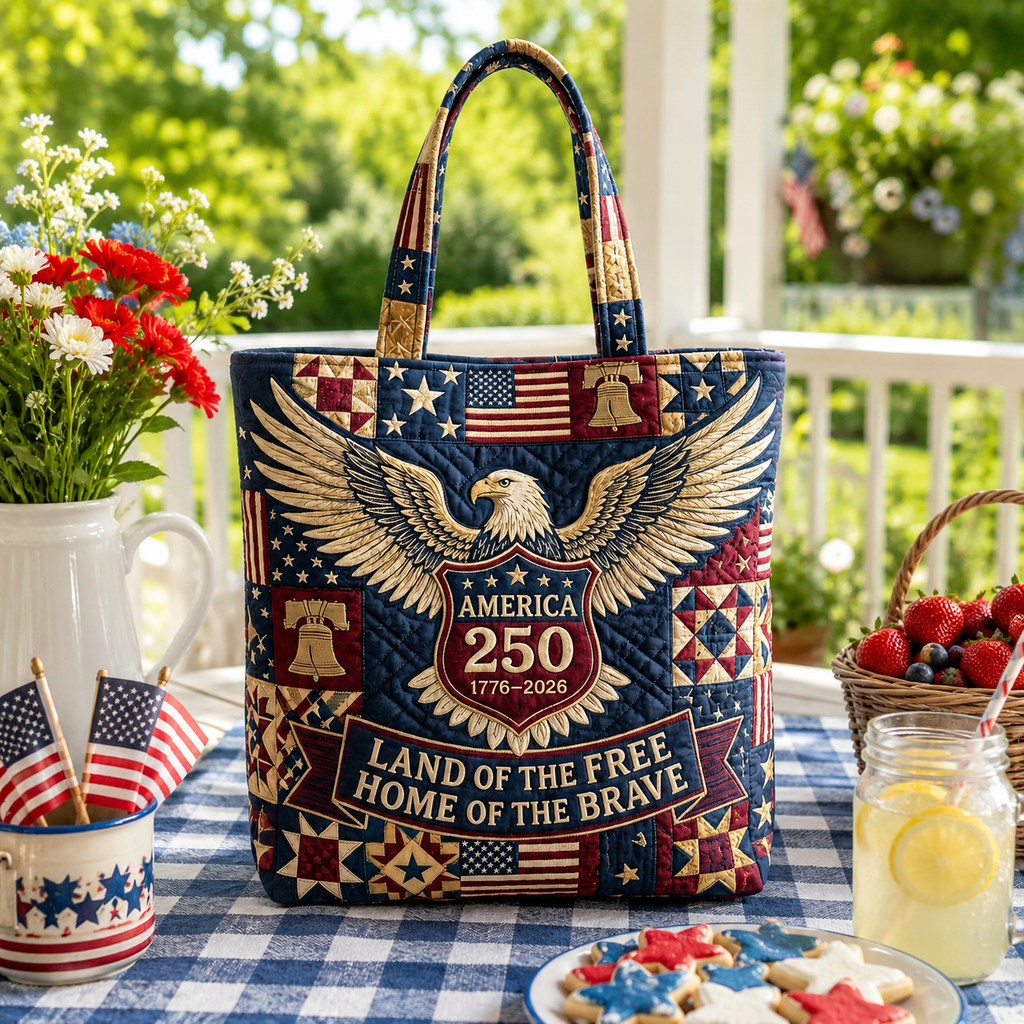 Personalized Quilted Tote Bag 250th Anniversary USA Gift for Patriots