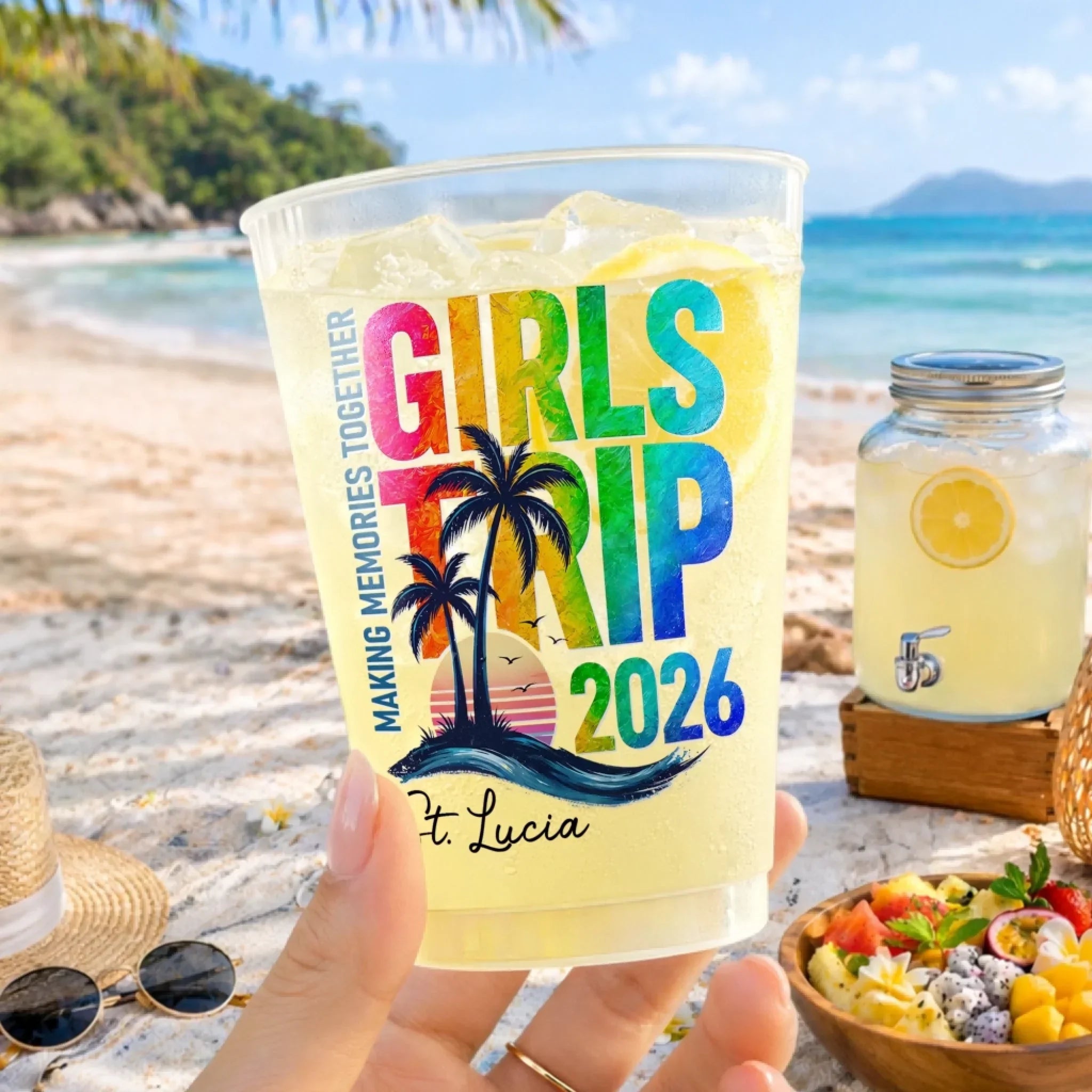 Personalized Frosted Cups Girls Trip 2026 Gift for Her