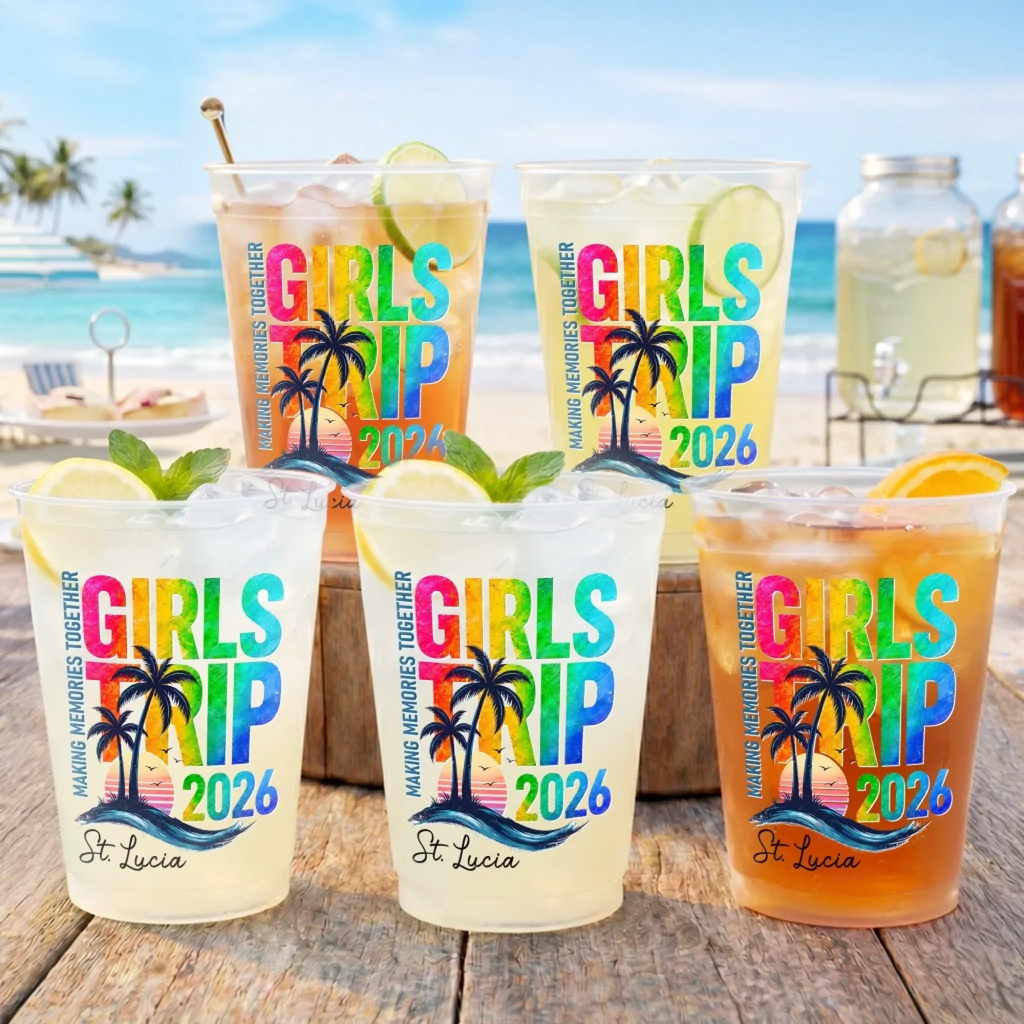 Personalized Frosted Cups Girls Trip 2026 Gift for Her
