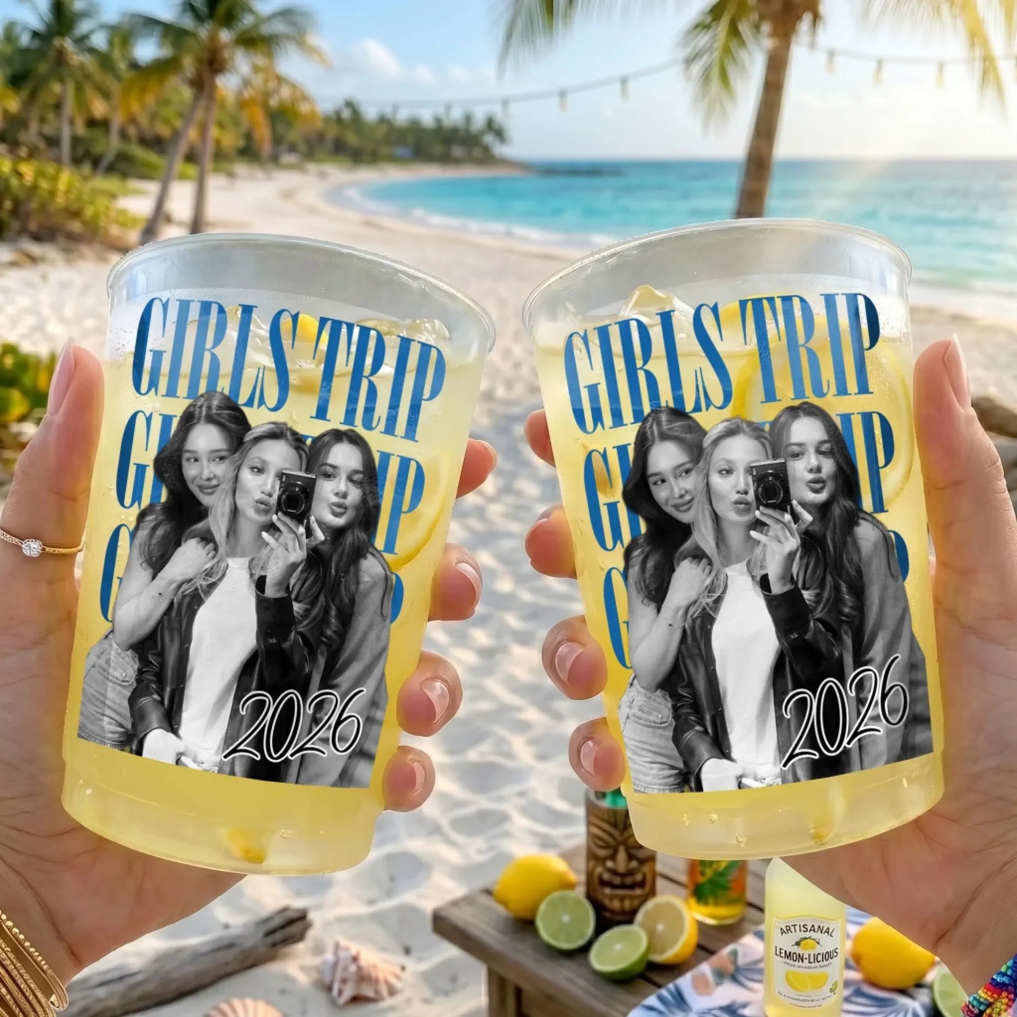 Personalized Frosted Cups for Girls Trip Custom Photo Gift for Friends