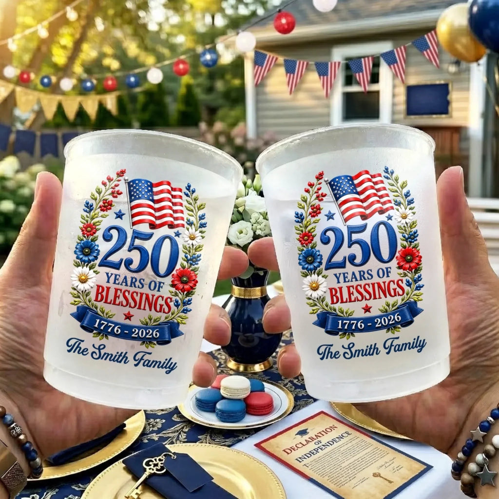 Personalized Frosted Cups Patriotic Gift for Family