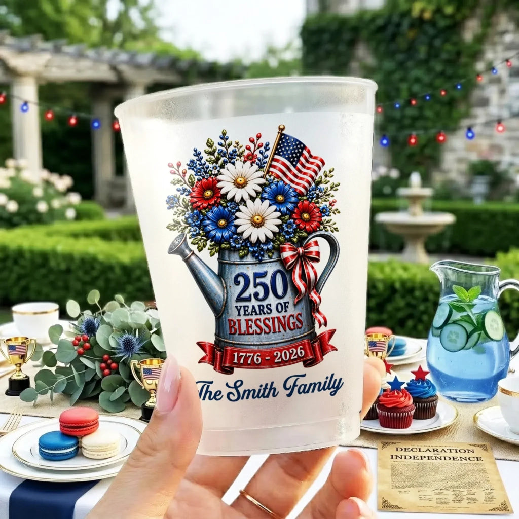 Personalized Frosted Cups Patriotic Gift for Family