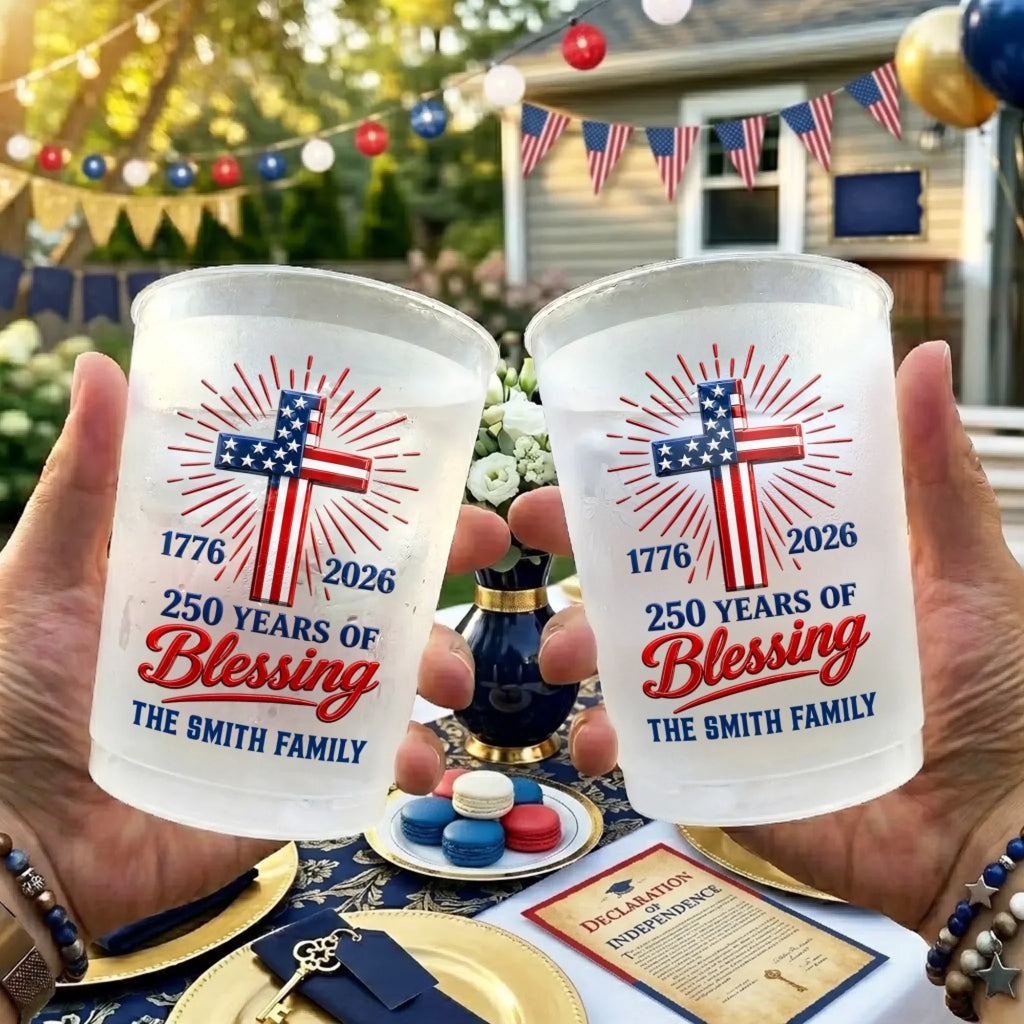 Personalized Frosted Cups for Family | Patriotic 4th of July Gift