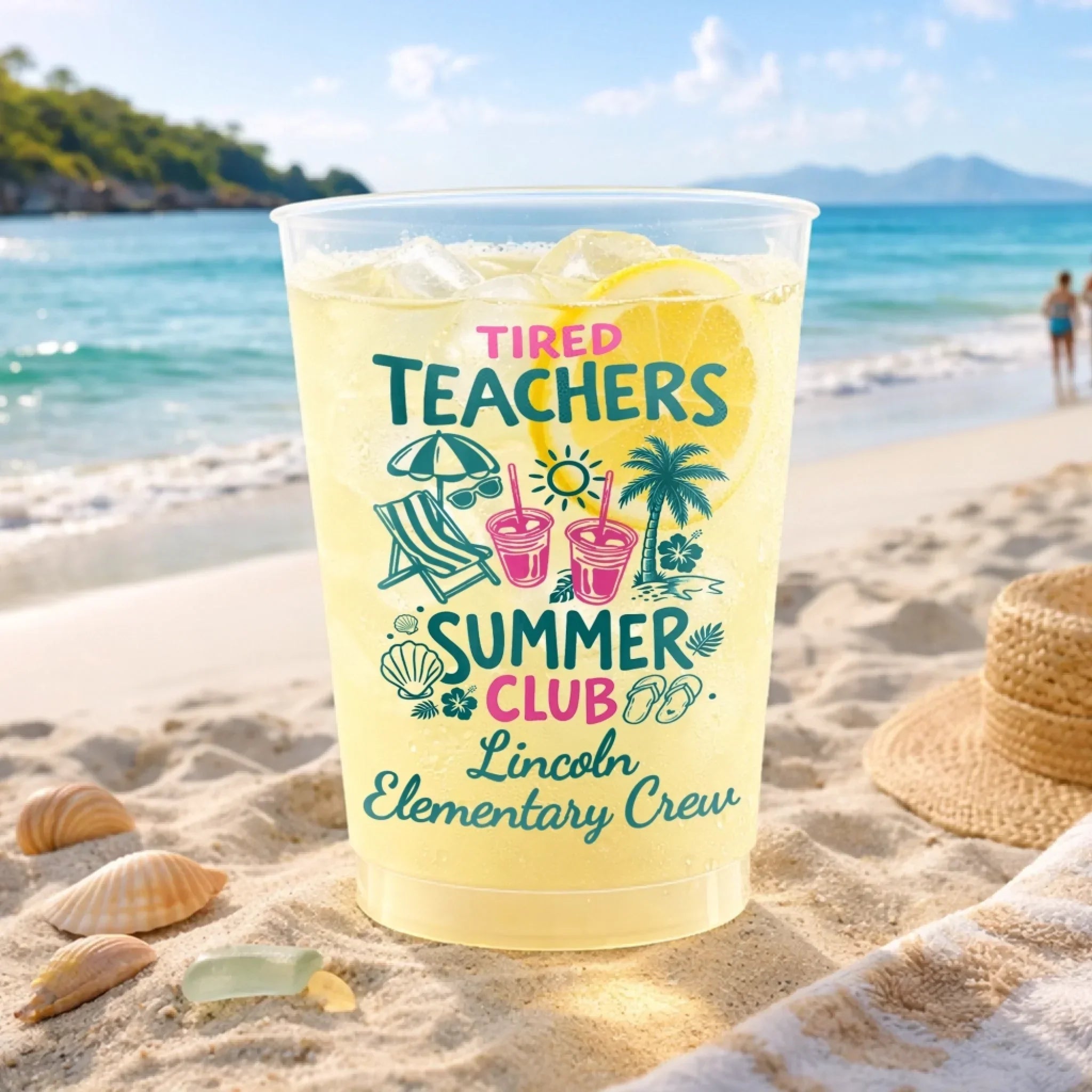 Personalized Frosted Cups for Teachers - Tired Teachers Summer Club Gift