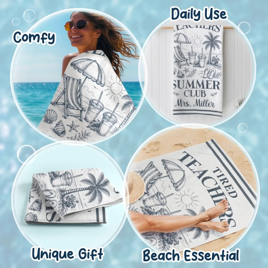 Personalized Beach Towel for Teachers Summer Gift - Catch Me Not