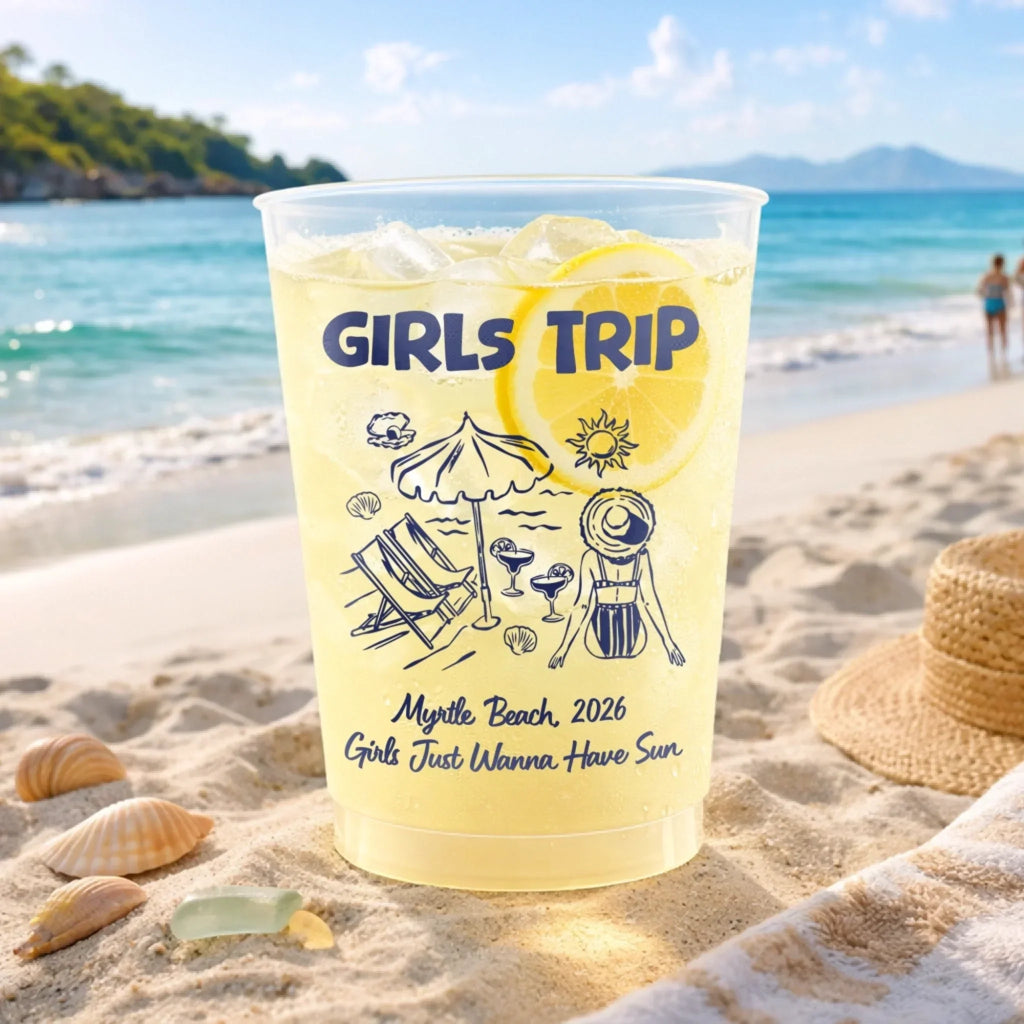 Personalized Frosted Cups for Girls Trip Gift | Fun Summer Drinkware