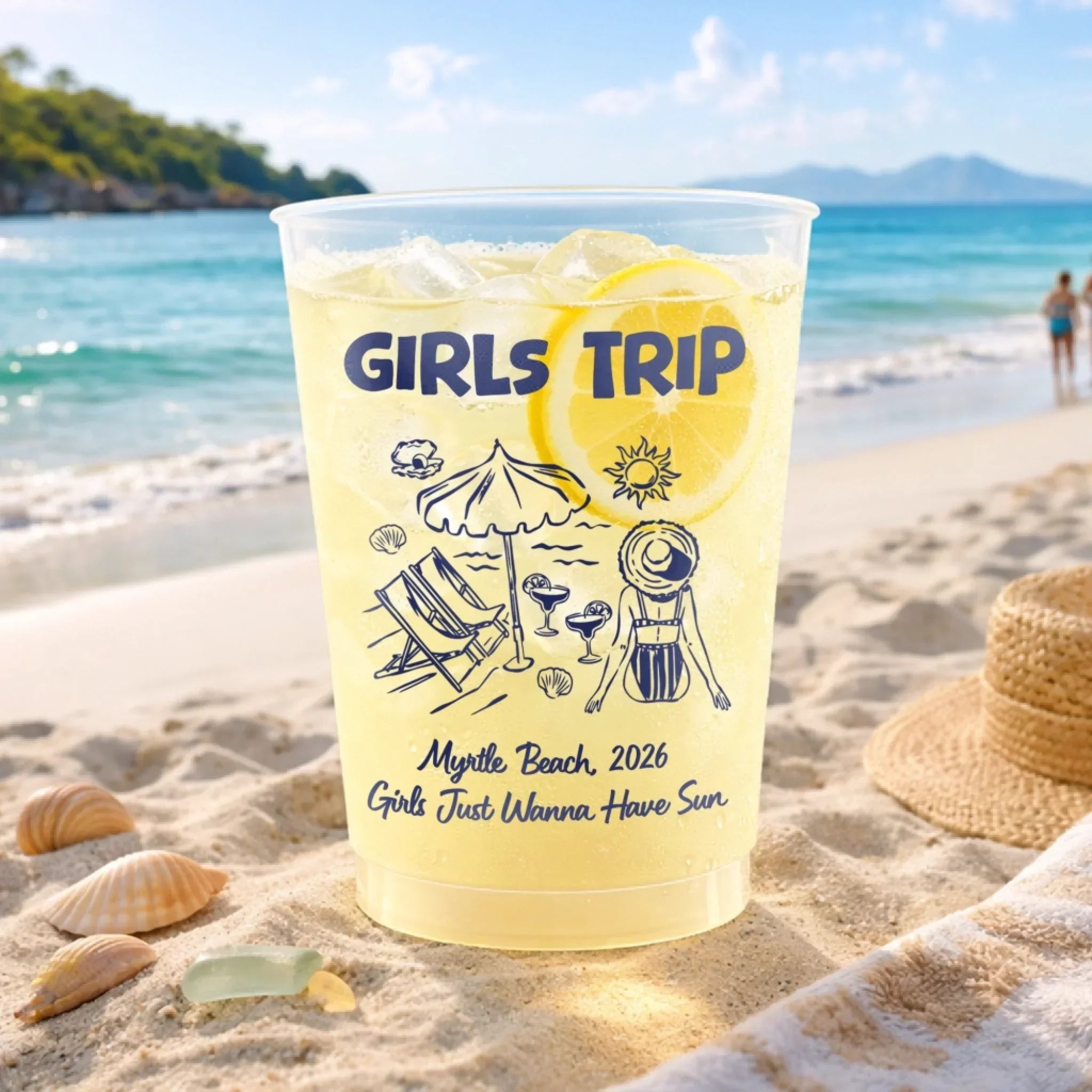 Personalized Frosted Cups for Girls Trip Gift | Fun Summer Drinkware