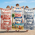 Personalized Beach Towel America 250th Anniversary Gift for Patriots