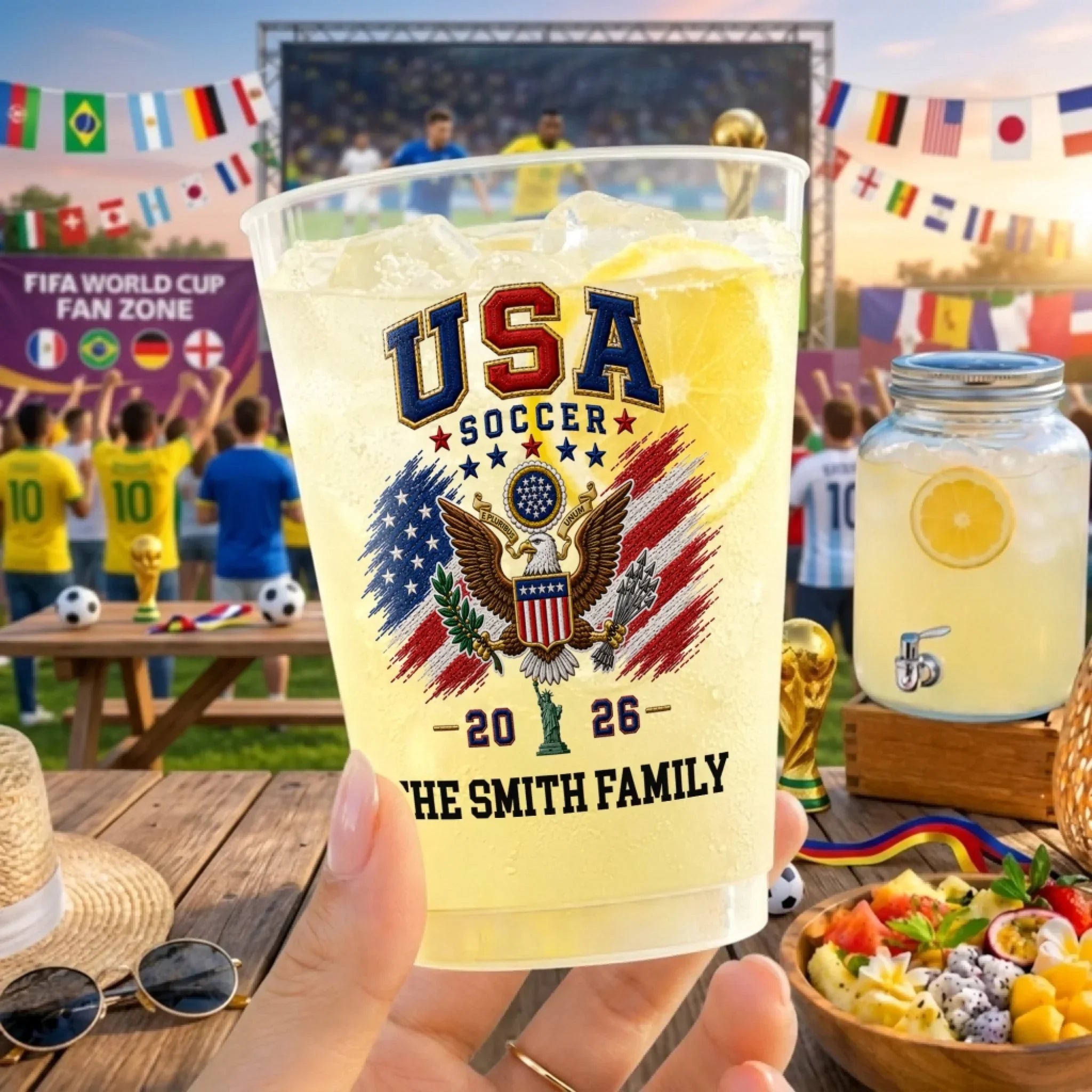 Personalized Frosted Cups International Soccer Tournament Gift for Sports Fans