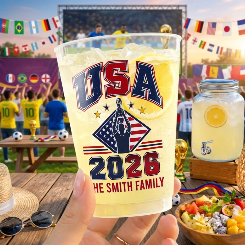 Personalized Frosted Cups for Soccer Fans | Family Party Gift