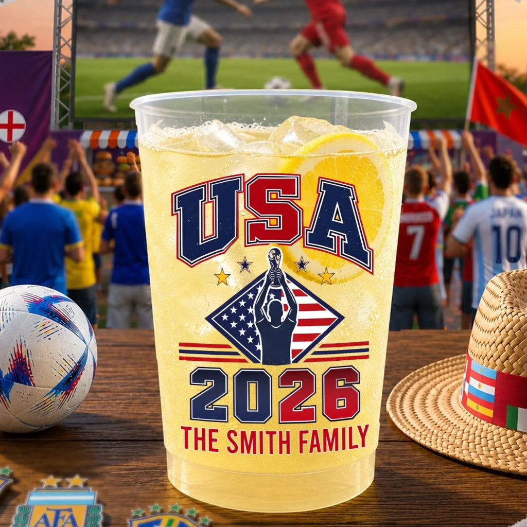 Personalized Frosted Cups for Soccer Fans | Family Party Gift