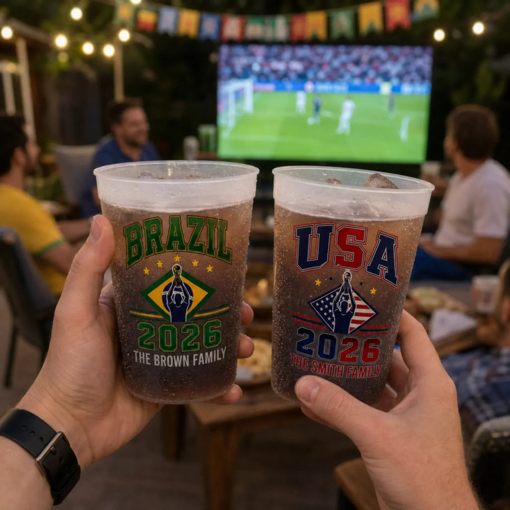 Personalized Frosted Cups for Soccer Fans | Family Party Gift