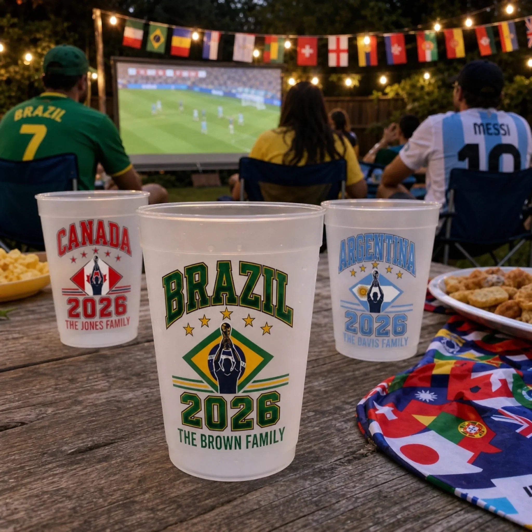 Personalized Frosted Cups for Soccer Fans | Family Party Gift