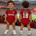Personalized Baby Jersey Bodysuit Portugal Soccer Gift for New Parents