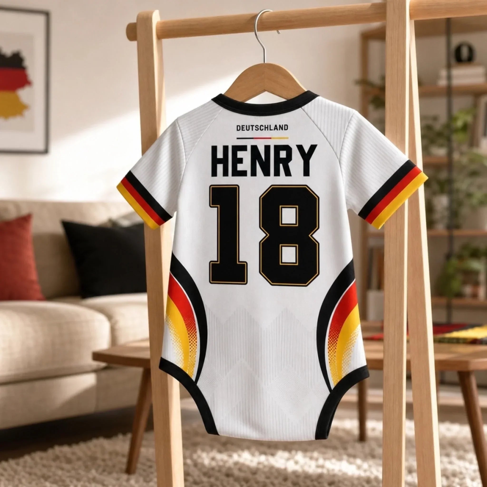 Personalized Baby Jersey Bodysuit Portugal Soccer Gift for New Parents