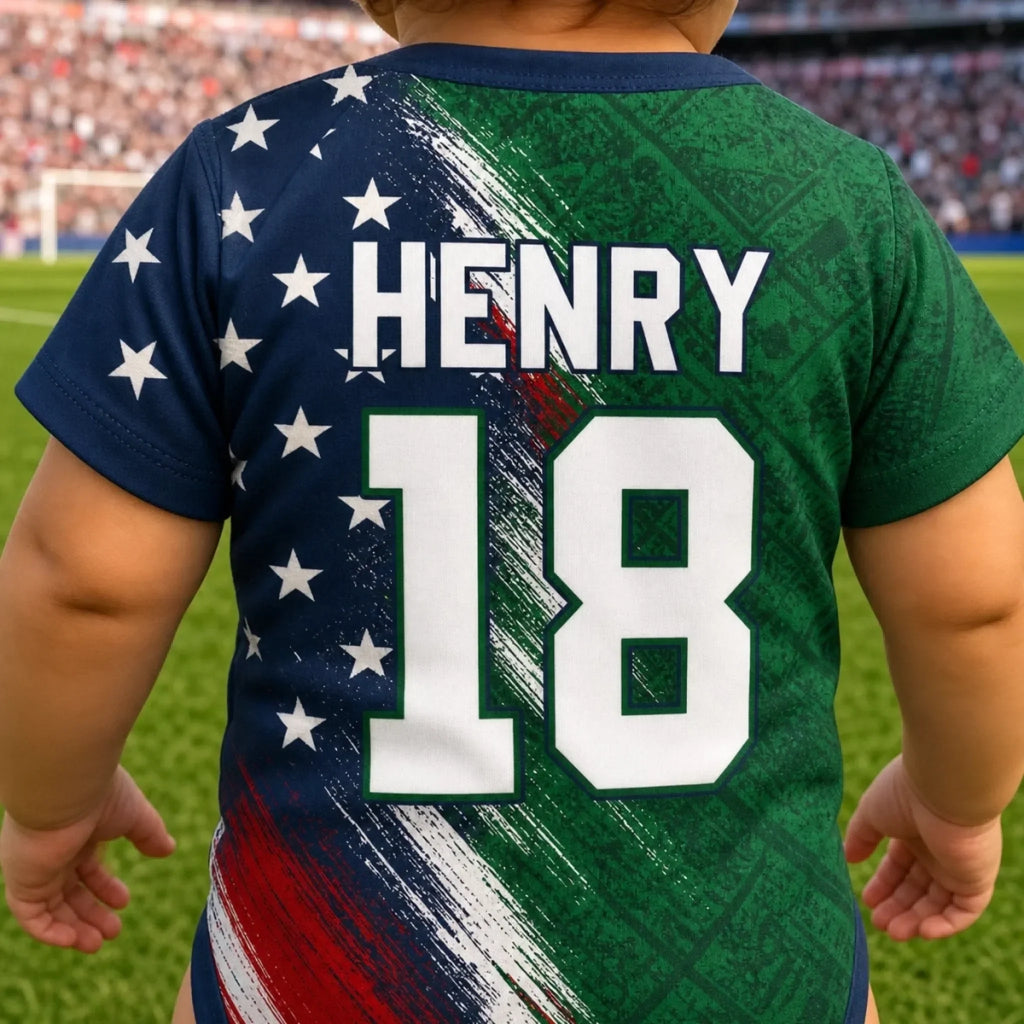 Personalized Baby Jersey Bodysuit Custom Name Number Soccer Gift for New Parents
