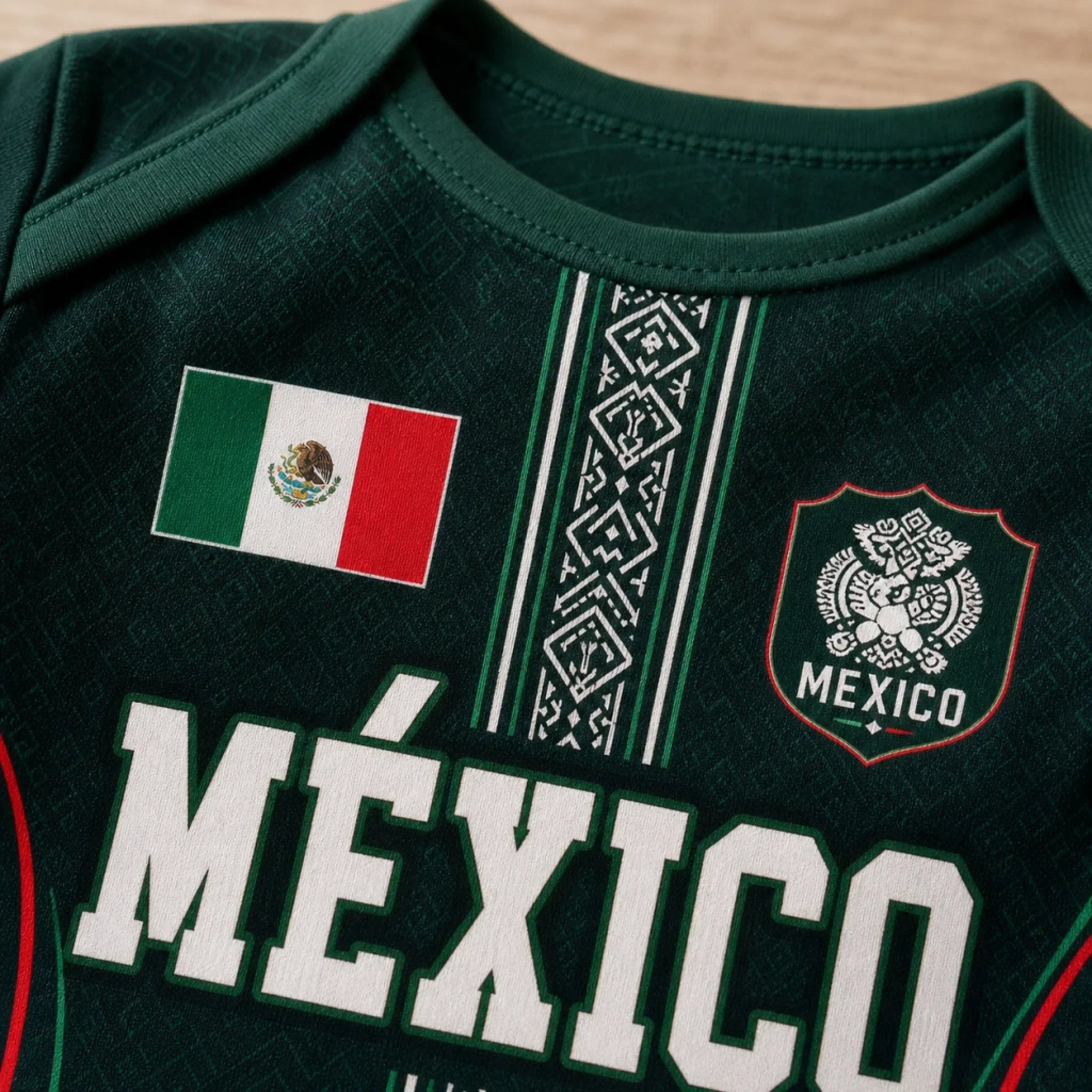 Personalized Mexican Soccer Baby Jersey Bodysuit Custom Name & Number Gift for New Parents
