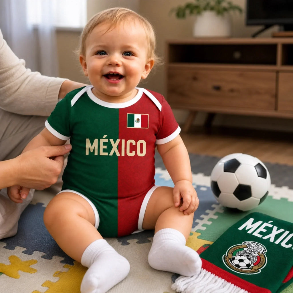 Personalized Mexico Baby Jersey Bodysuit for Soccer Fans