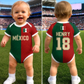 Personalized Mexico Baby Jersey Bodysuit for Soccer Fans