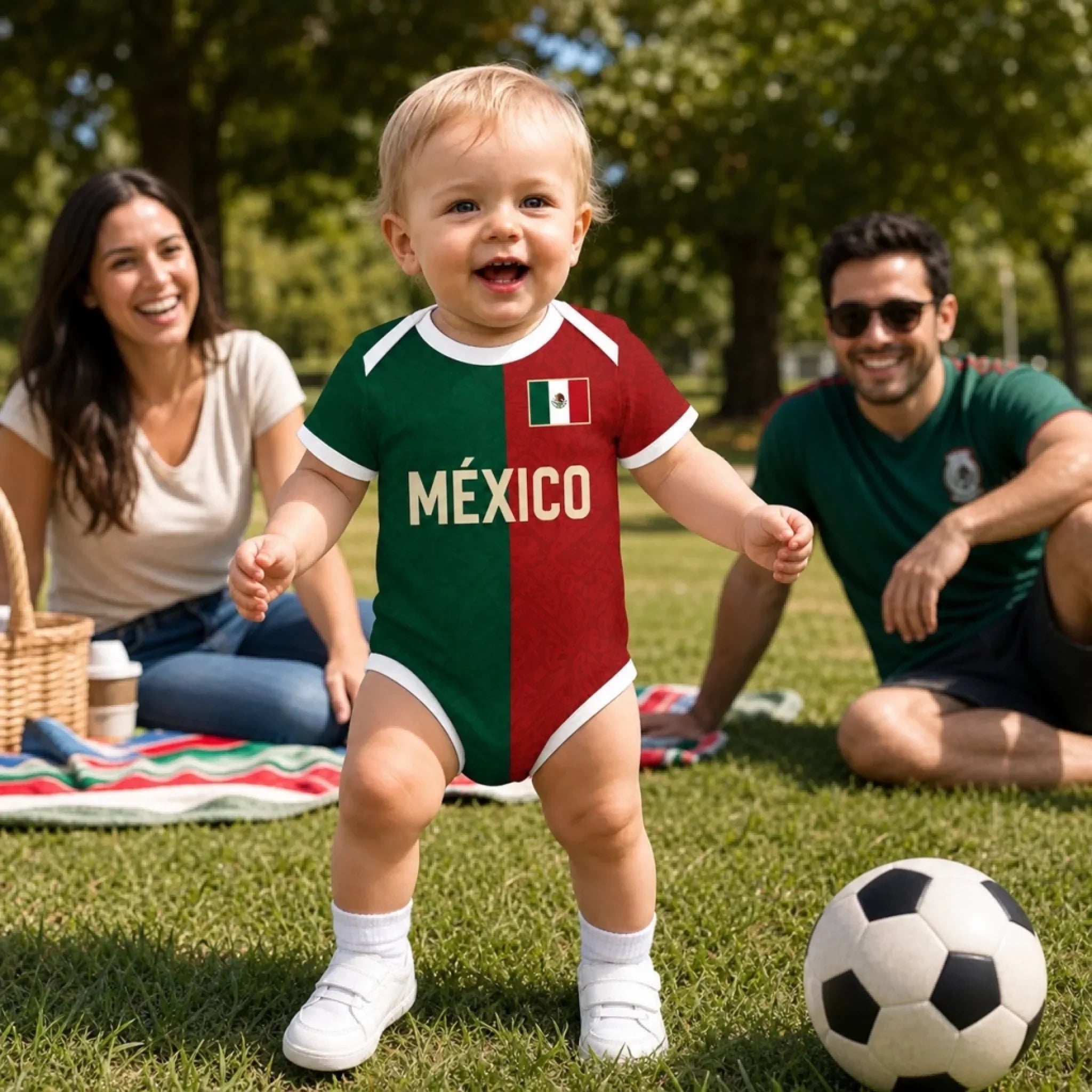Personalized Mexico Baby Jersey Bodysuit for Soccer Fans