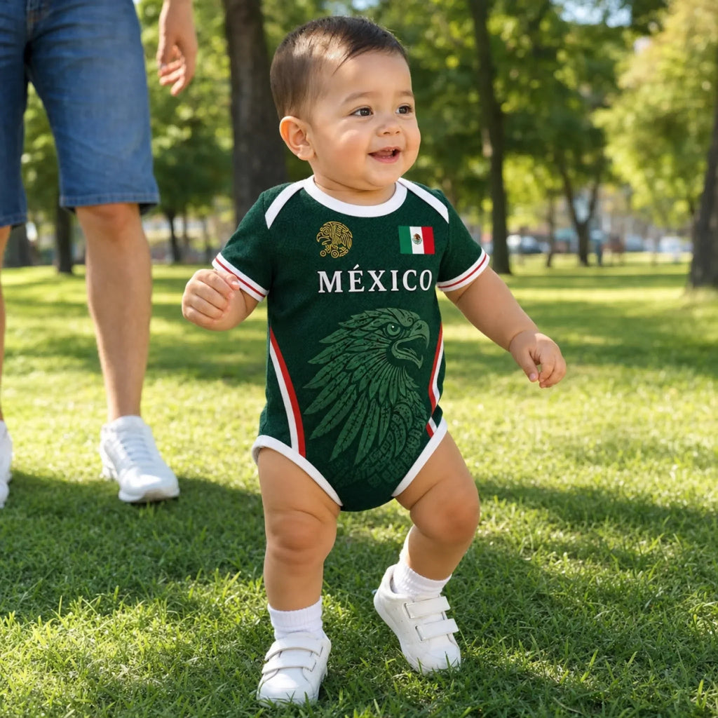 Personalized Mexico Eagle Baby Jersey Bodysuit Custom Name Gift