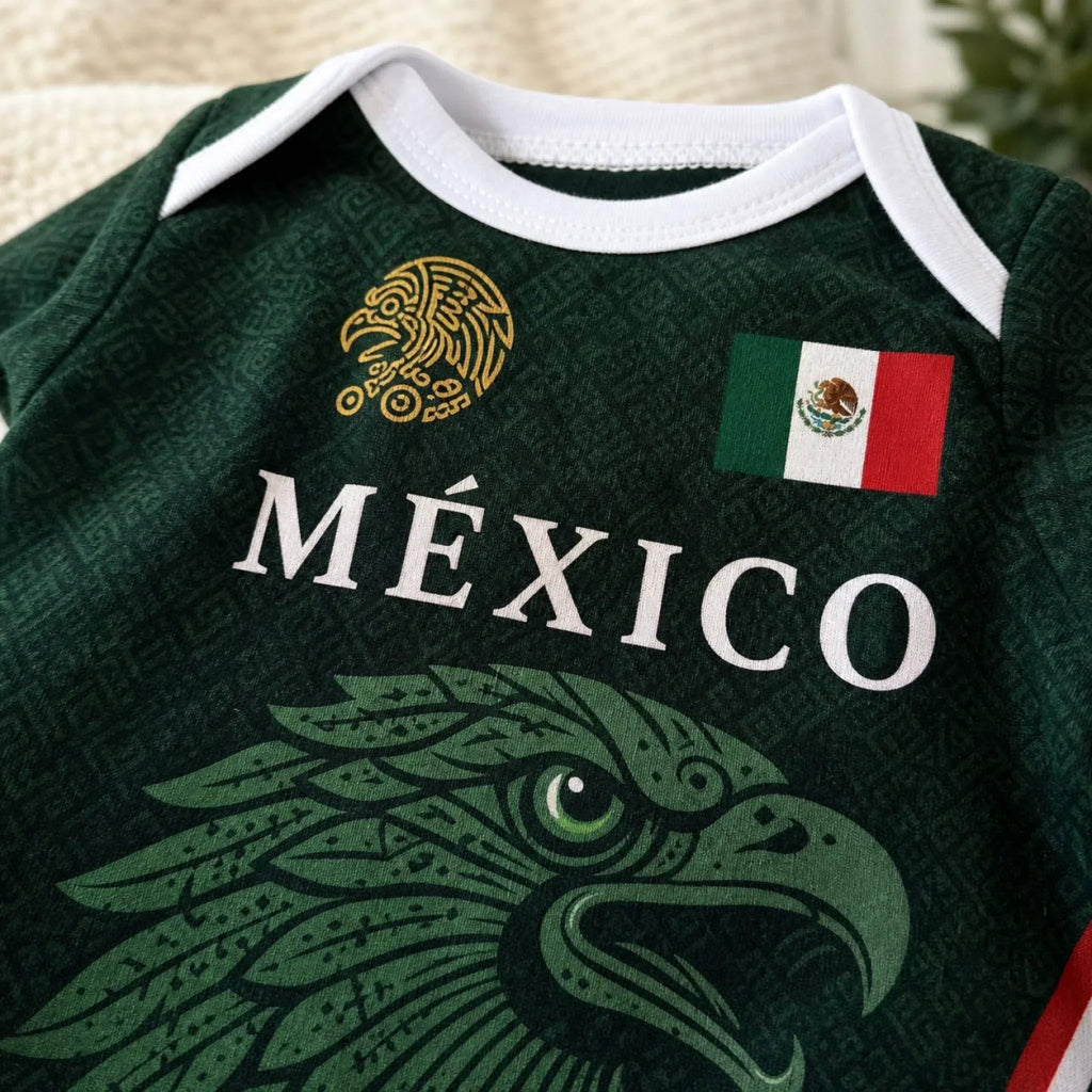 Personalized Mexico Eagle Baby Jersey Bodysuit Custom Name Gift