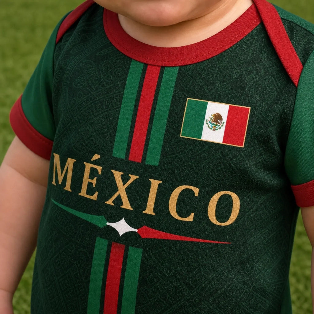 Personalized Baby Jersey Bodysuit Mexico Soccer Gift for Kids
