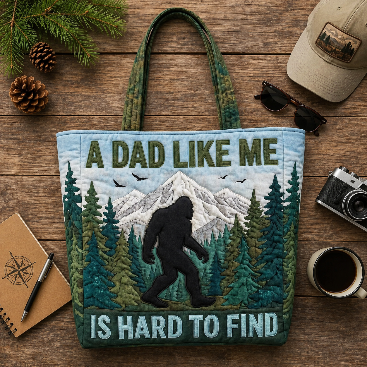 Personalized Quilted Tote Bag for Dad Unique Gift Idea