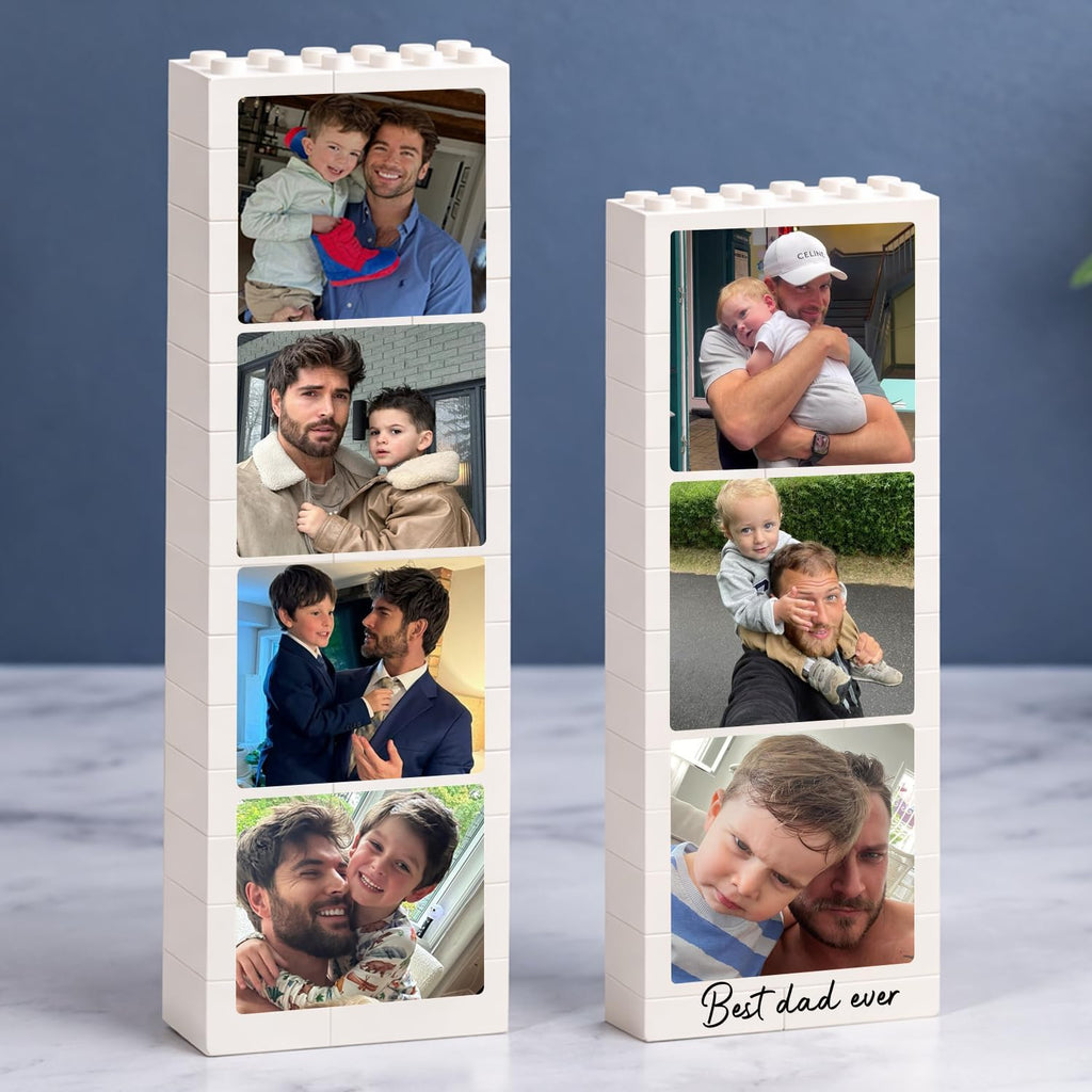 Personalized Photo Block for Dad Custom Brick Keepsake Gift HN590 - Booth Lego GradoCreations
