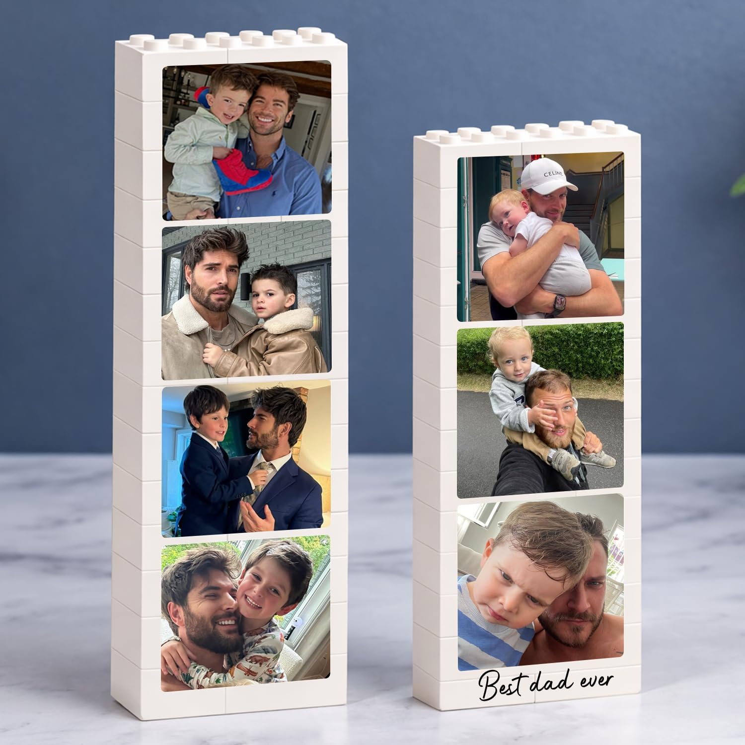 Personalized Photo Block for Dad Custom Brick Keepsake Gift HN590 - Booth Lego GradoCreations