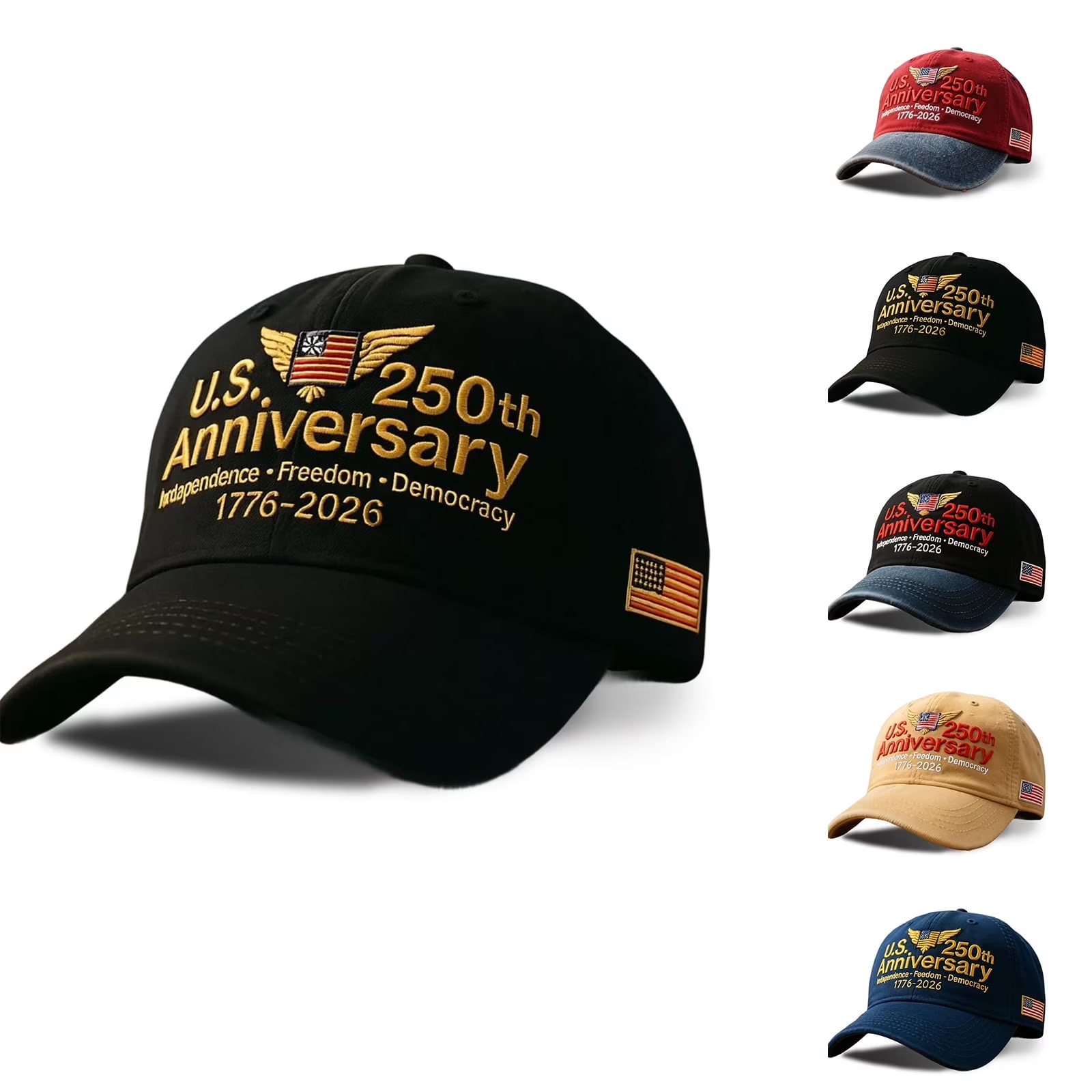 Personalized 250th Anniversary Cap with Eagle Design Gift for Dad HN590 - Embroidery Hat Josh GradoCreations