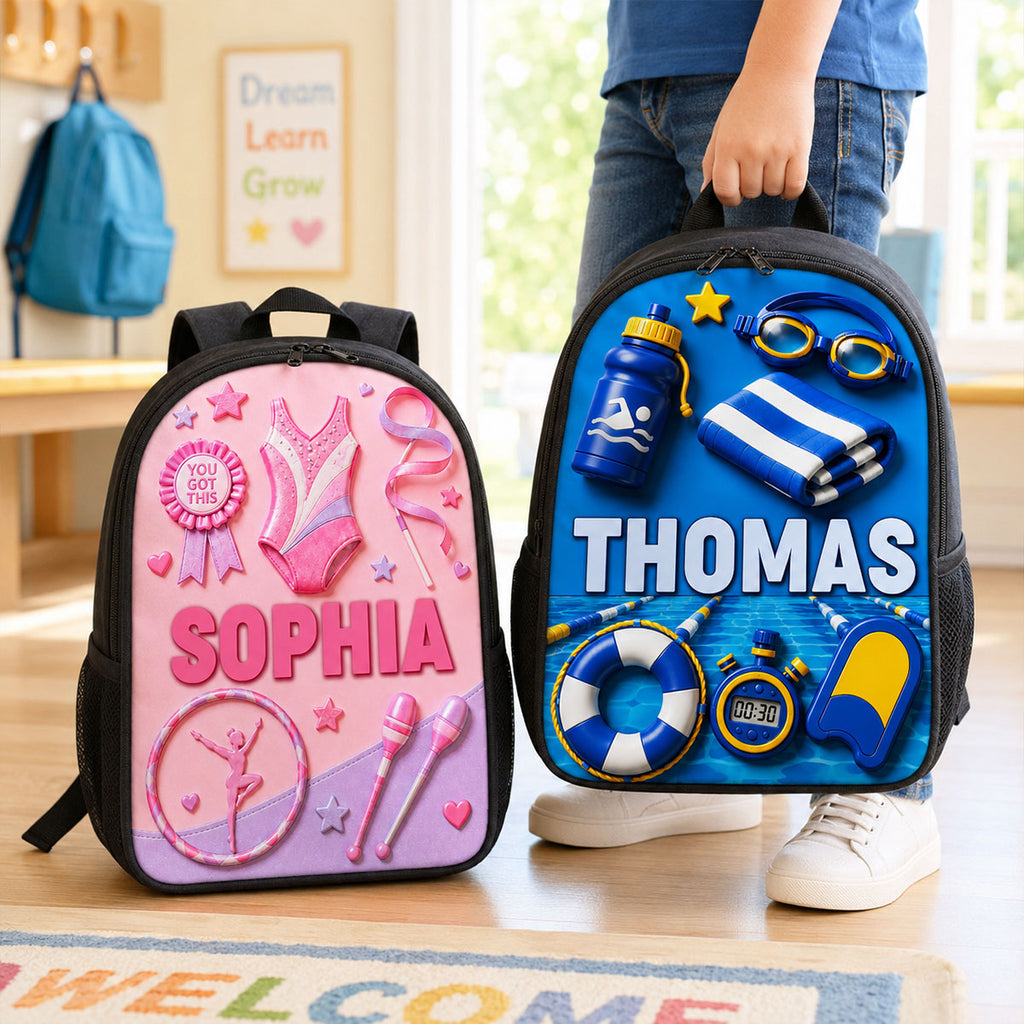 Personalized Cartoon Backpack Set for Girls | Custom Name School Supplies