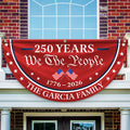 Personalized Family Name Flag 250 Years America Independence Gift HN590 - Non-Pleated Fan Flag GradoCreations