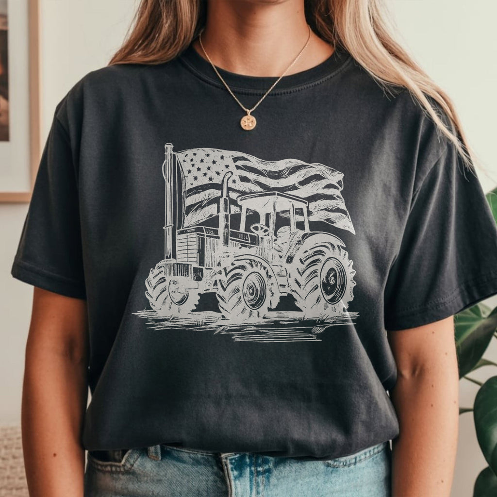 Personalized American Flag Comfort Shirt Independence Day Gift for Farmers and Truckers Comfort Shirt GradoCreations