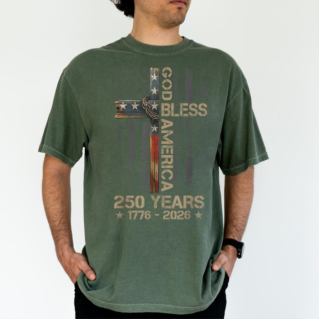God Bless America Comfort Shirt 250 Years Custom Gift for Dad Comfort Shirt FIX GradoCreations