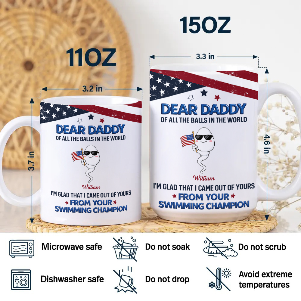 Personalized Full Mug Custom Kids Names Gift for Dad HN590 - edge to edge mug GradoCreations