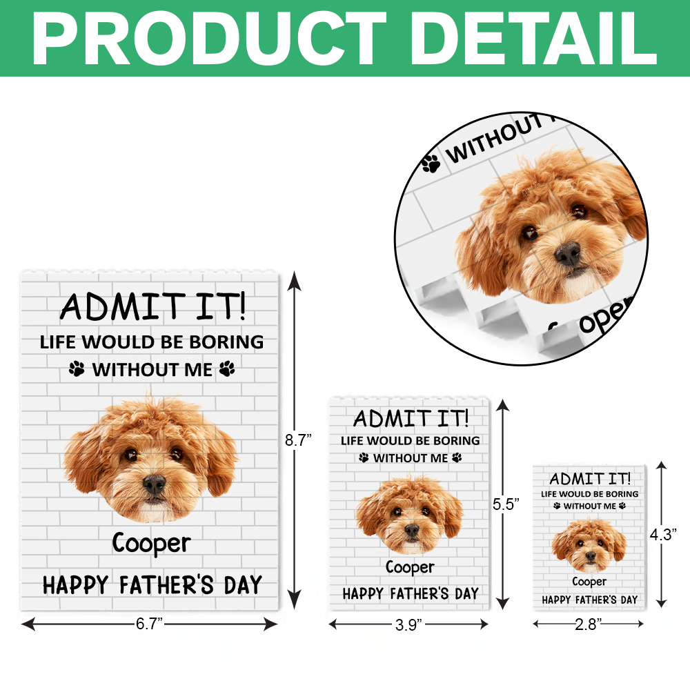 Personalized Photo Building Blocks Unique Gift for Dog/Cat Lovers HN590 - Building Blocks GradoCreations